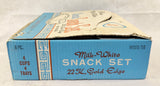 Vintage Anchor Hocking Milk Glass Snack Set with Gold Edge - 8-Piece Set, Like New!
