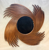 MCM 36" Spiral Teak Framed Mirror