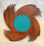 MCM 36" Spiral Teak Framed Mirror