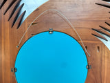 MCM 36" Spiral Teak Framed Mirror