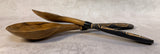 Wooden African Motif Salad Servers