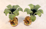 Monkey with Palm Tree Metal Candle Holders Petit Choses USA - Set of 2