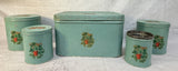 Vintage Kreamer Tin Bread Box & 4 Canister Set