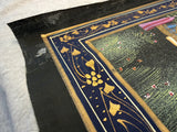 Lord Krishna and Radha Indian Silk Cloth Painting, 30" x 21"