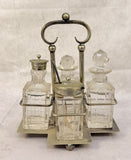 Victorian Silver Plate and Cut Glass Condiment Set