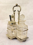 Victorian Silver Plate and Cut Glass Condiment Set