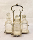 Victorian Silver Plate and Cut Glass Condiment Set