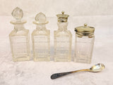 Victorian Silver Plate and Cut Glass Condiment Set