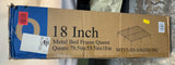 MAF 18" h Queen Black Bed Frame with Slats and Round Corner Legs - Brand New!