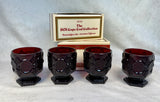 Avon 1876 Cape Cod Cranberry Footed Glass Set - Lot of 4 Glasses