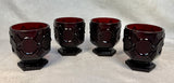 Avon 1876 Cape Cod Cranberry Footed Glass Set - Lot of 4 Glasses