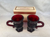 Avon 1876 Cape Cod Cranberry Glass Collection - 10 Piece Set