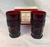 Avon 1876 Cape Cod Cranberry Glass Collection - 10 Piece Set