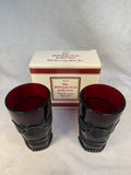Avon 1876 Cape Cod Cranberry Glass Collection - 10 Piece Set