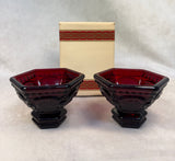 Avon 1876 Cape Cod Cranberry Glass Collection - 10 Piece Set