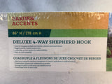 Garden Accents 86" Deluxe 4-Way Black Shepherd Hook - Brand New!