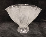 L.E. Smith Clear Pressed Glass Hobnail Fan Vase