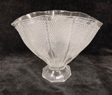 L.E. Smith Clear Pressed Glass Hobnail Fan Vase