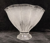 L.E. Smith Clear Pressed Glass Hobnail Fan Vase