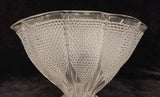 L.E. Smith Clear Pressed Glass Hobnail Fan Vase