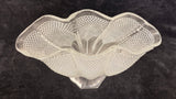 L.E. Smith Clear Pressed Glass Hobnail Fan Vase