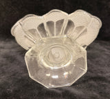 L.E. Smith Clear Pressed Glass Hobnail Fan Vase