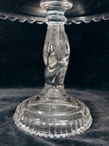 Antique Hobbs Brock Tree of Life Glass Cake Stand