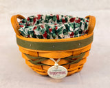 Longaberger 1999 Limited Edition Peppermint Basket w/Linings