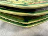 HB Henriot Quimper France Soleil Yellow Ceramic Breton Man Dinnerware - Lot of 12 Pieces