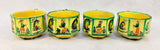 HB Henriot Quimper France Soleil Yellow Ceramic Breton Man Dinnerware - Lot of 12 Pieces