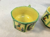 HB Henriot Quimper France Soleil Yellow Ceramic Breton Man Dinnerware - Lot of 12 Pieces