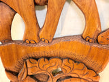 Carved Wood Birthing Chair Back Panel