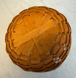 Longaberger 1992 Small 7" Round Basket with Leather Handles