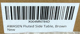 Awasen Fluted Side Table, Brown - Brand New (Assembly Required)