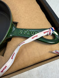 Staub 8.5" Round Enameled Cast Iron Fry Pan, Basil Green - Brand New!