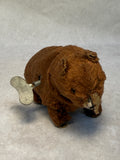 Vtg. Modern Toys Japan Wind-Up Walking Brown Bear w/Key