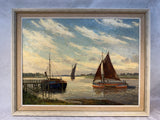 The Trent at Burton Stather by Clive Browne Original Oil on Canvas, 1976