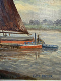 The Trent at Burton Stather by Clive Browne Original Oil on Canvas, 1976
