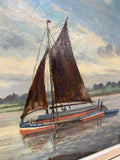 The Trent at Burton Stather by Clive Browne Original Oil on Canvas, 1976