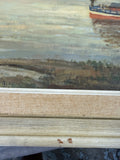 The Trent at Burton Stather by Clive Browne Original Oil on Canvas, 1976