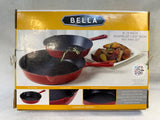 Bella Red Enamel Cast Iron Skillet Set - 8" & 10" - Brand New!