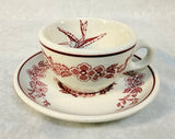 Vintage Jackson Red Hummingbird Cups and Saucers - 2 Sets