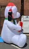 9 ft. LED Polar Bear Reading to Friends Inflatable - Like New!