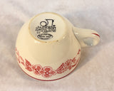 Vintage Jackson Red Hummingbird Cups and Saucers - 2 Sets