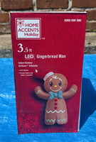 3.5 ft. LED Gingerbread Man Inflatable - Like New!