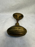 Antique Oval Brass Door Knob Set