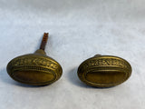 Antique Oval Brass Door Knob Set