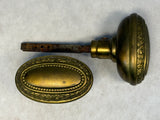 Antique Oval Brass Door Knob Set