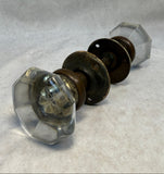 Antique Clear Crystal Door Knob Set