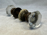 Antique Clear Crystal Door Knob Set